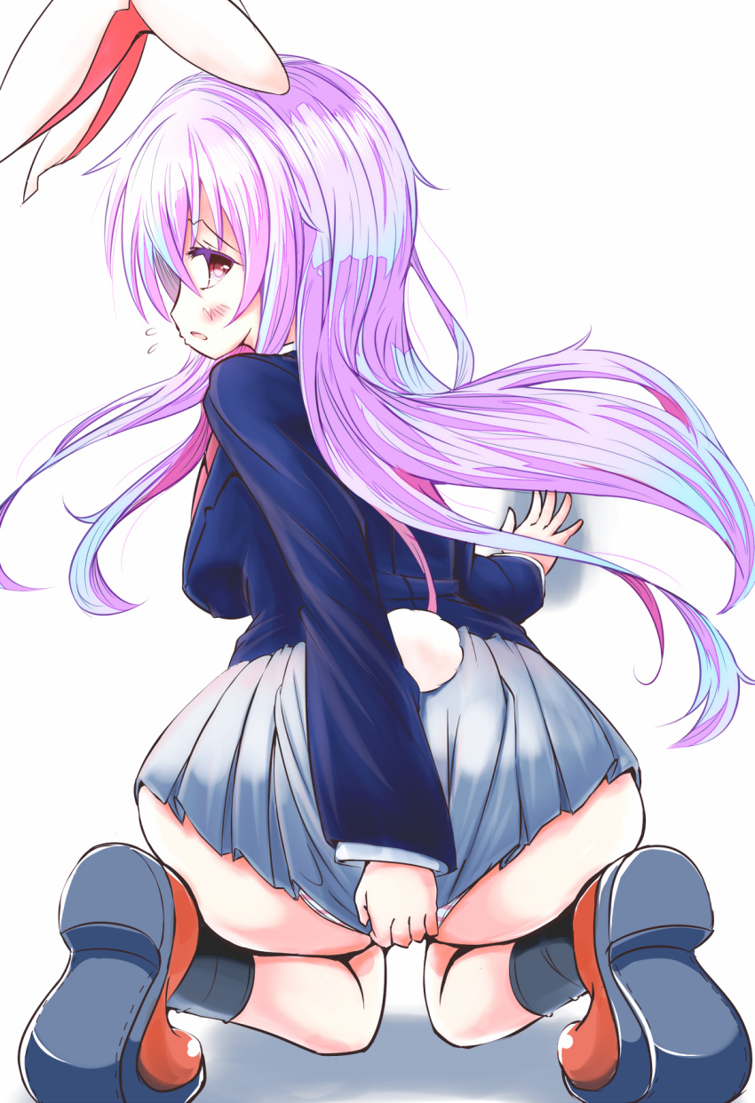 1girl, animal_ears, blush, breasts, bunny_tail, hidamari_(mizuiro_yume_koubou), highres, large_breasts