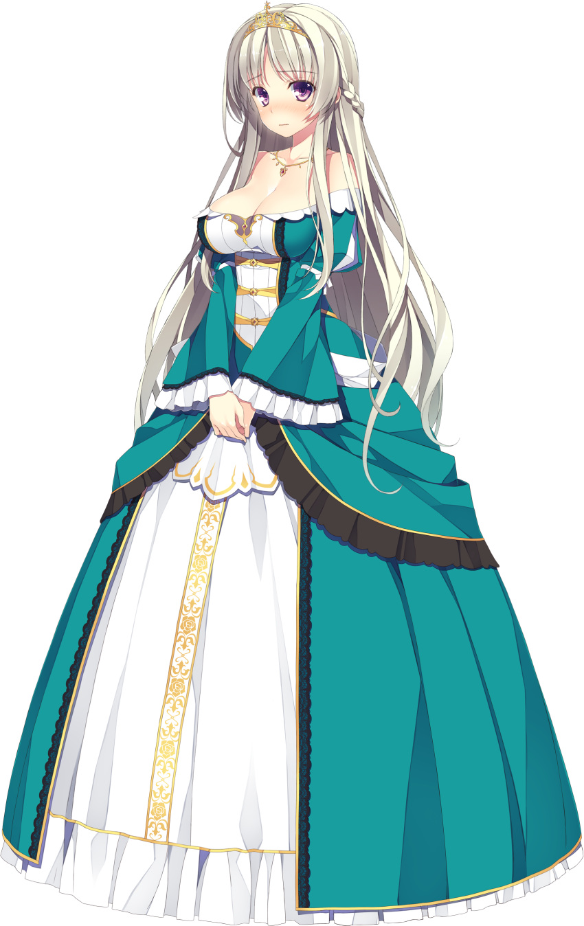 1girl, absurdres, bare_shoulders, breasts, dress, full_body, game_cg, highres