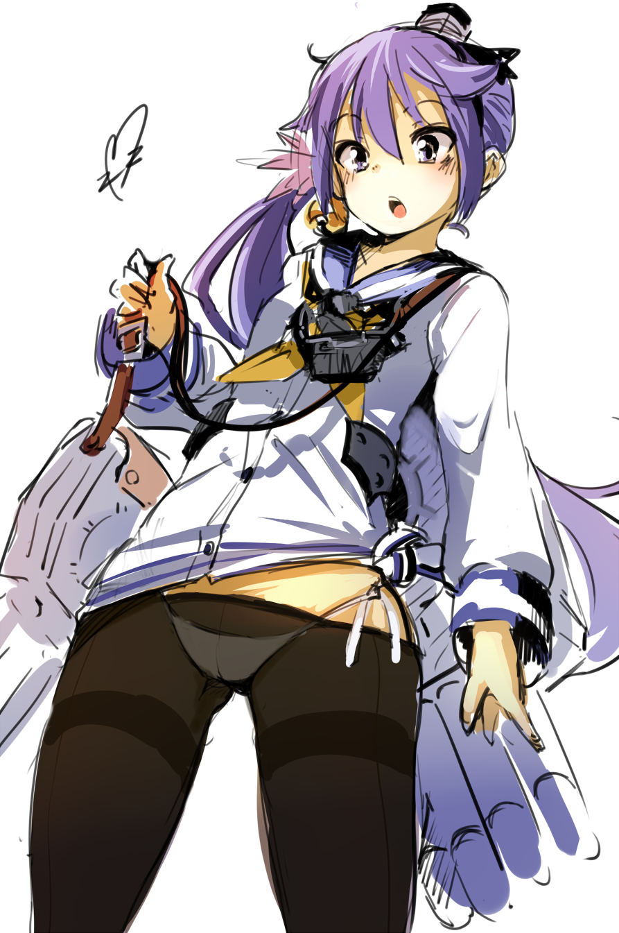 1girl, akebono_(kantai_collection), anchor, bell, black_legwear, cosplay, dress, flower