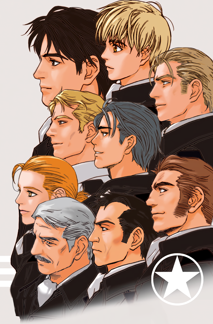 1girl, alex_cazellnu, b.b.paradise, dusty_attenborough, edwin_fischer, frederica_greenhill, fyodor_patorichev, ginga_eiyuu_densetsu