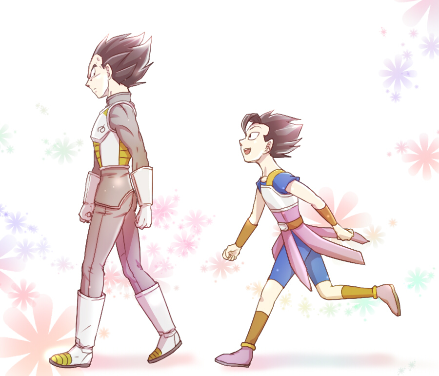 2boys, armor, black_eyes, black_hair, boots, cabba, dragon_ball, dragon_ball_super