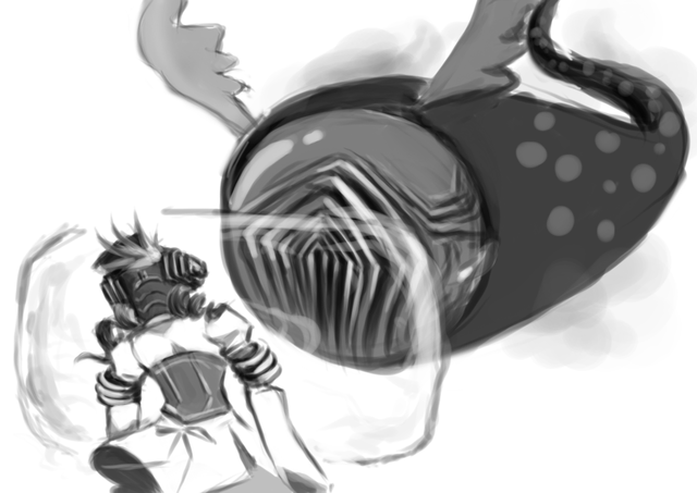artist_request, charlotte_(madoka_magica), drill_hair, energy_shield, hat, helmet, mahou_shoujo_madoka_magica, monochrome