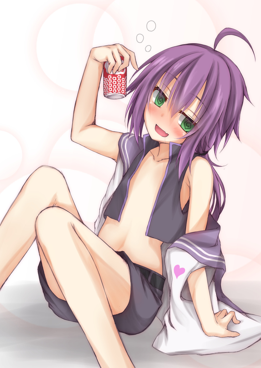 1boy, @_@, absurdres, ahoge, arm_support, arm_up, belt, blush