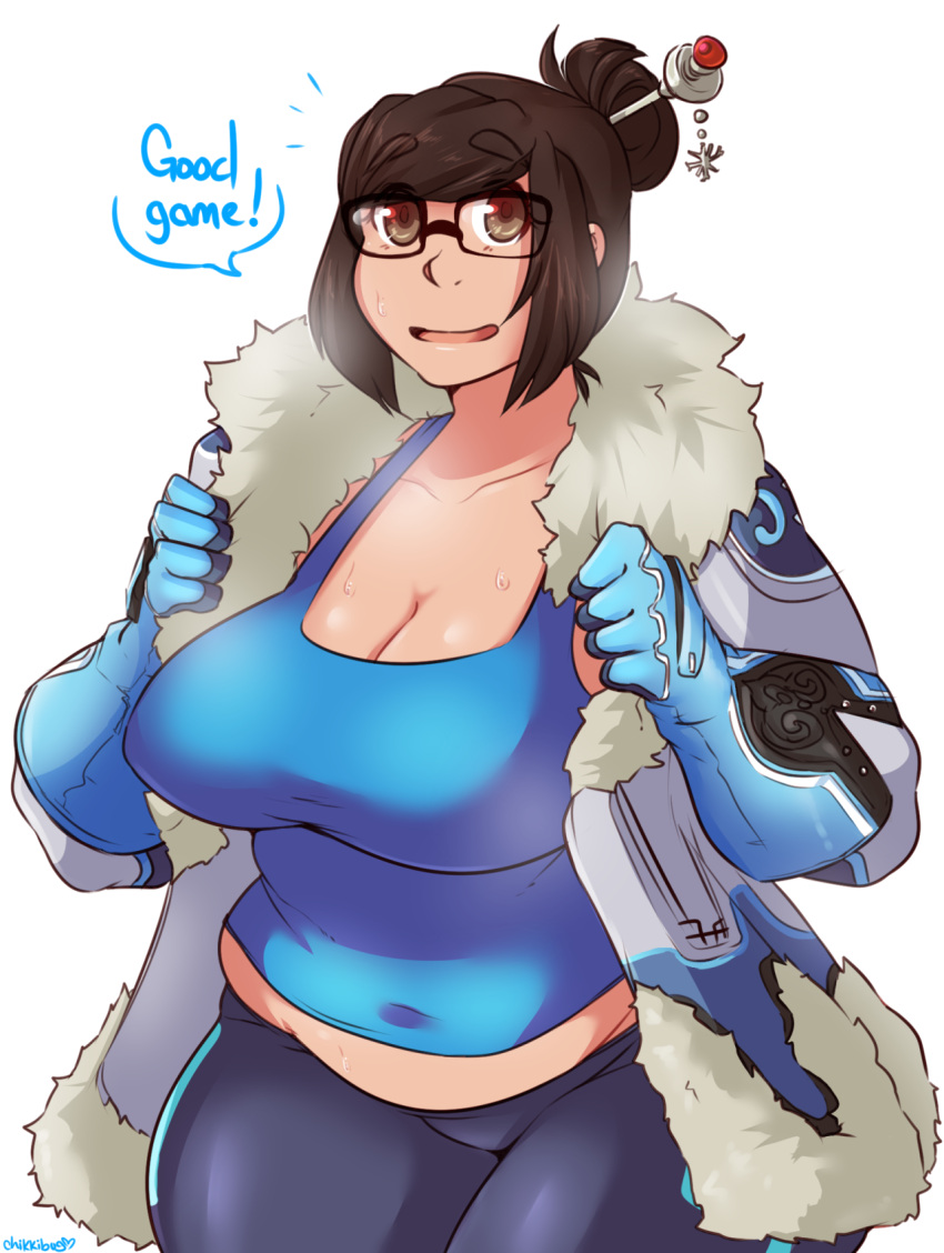1girl, belly, breasts, brown_eyes, brown_hair, cleavage, coat, curvy
