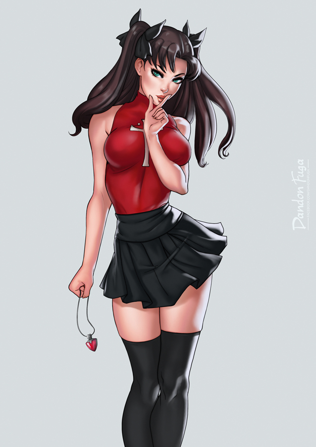 1girl, :o, adapted_costume, artist_name, bare_arms, bare_shoulders, black_legwear, black_ribbon
