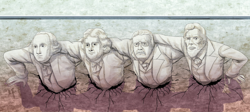 4boys, abraham_lincoln, ascot, beard, closed_mouth, crevice, dress_shirt, expressionless