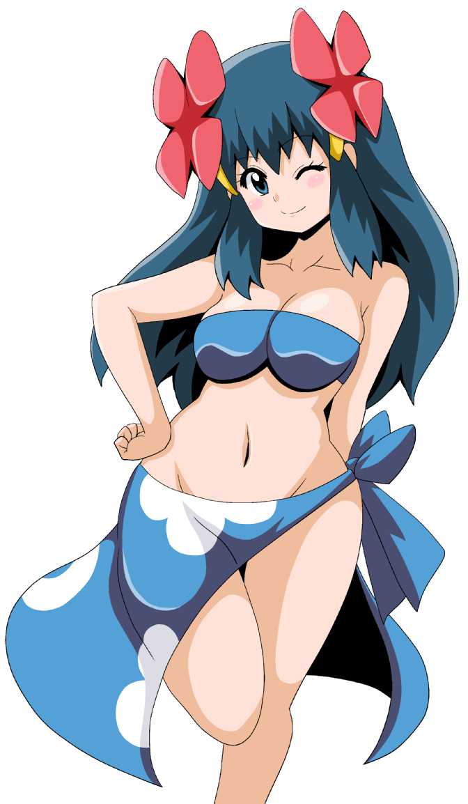 1girl, blue_eyes, blue_hair, breasts, female, flower, fuyou_(pokemon), fuyou_(pokemon)_(cosplay)