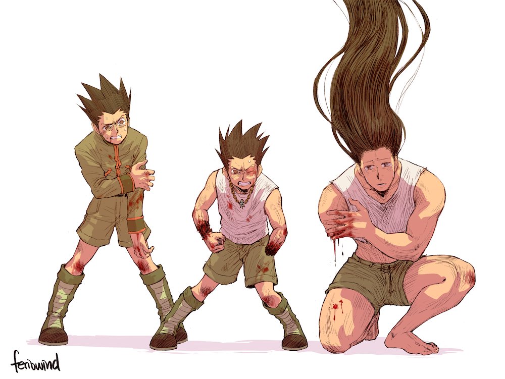 3boys, amputee, artist_name, black_hair, blood, bloody_clothes, bloody_hands, boots