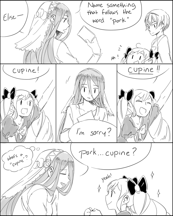 1boy, 2girls, aqua_(fire_emblem_if), closed_eyes, comic, dl, elise_(fire_emblem_if), english