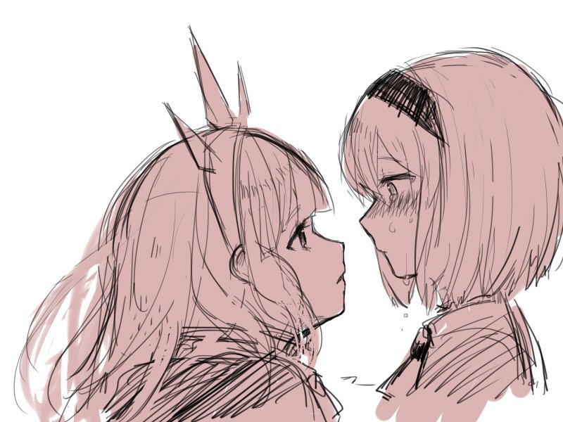 2girls, blush, cagliostro_(granblue_fantasy), commentary_request, djeeta_(granblue_fantasy), granblue_fantasy, hairband, long_hair
