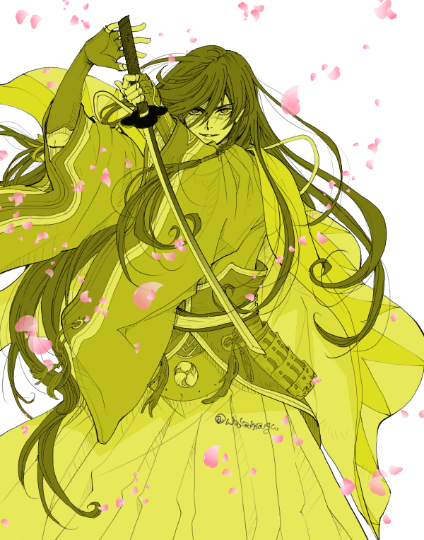 1boy, armor, braid, formal, higashiyama_kazuko, izumi-no-kami_kanesada, japanese_armor, japanese_clothes