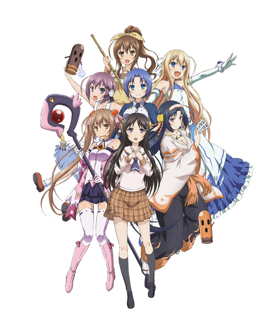 higashihongan_sanae, highres, karama, korama, kurano_kiriha, nijino_yurika, official_art, rokujouma_no_shinryakusha!?, ruthkhania_nye_pardomshiha, theiamillis_gre_fortorthe