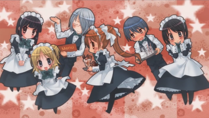 2boys, 4girls, doujin_work, end_card, hoshi_jun'ichirou, justice_(doujin_work), kitano_sora, maid