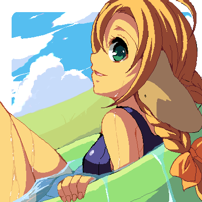 1girl, animal_ears, blonde_hair, braid, enoo, green_eyes, long_hair, lowres