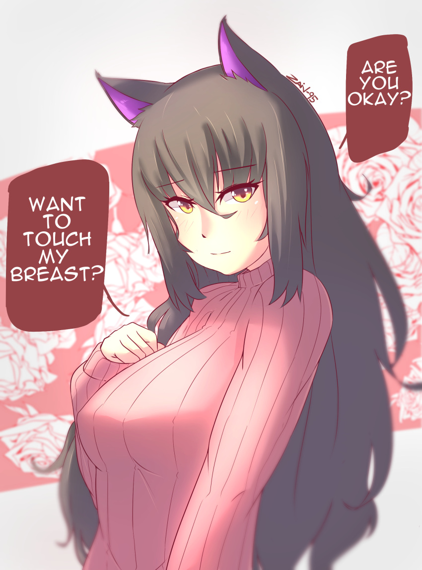 1girl, absurdres, alternate_costume, animal_ears, arm_at_side, bangs, black_hair, blake_belladonna