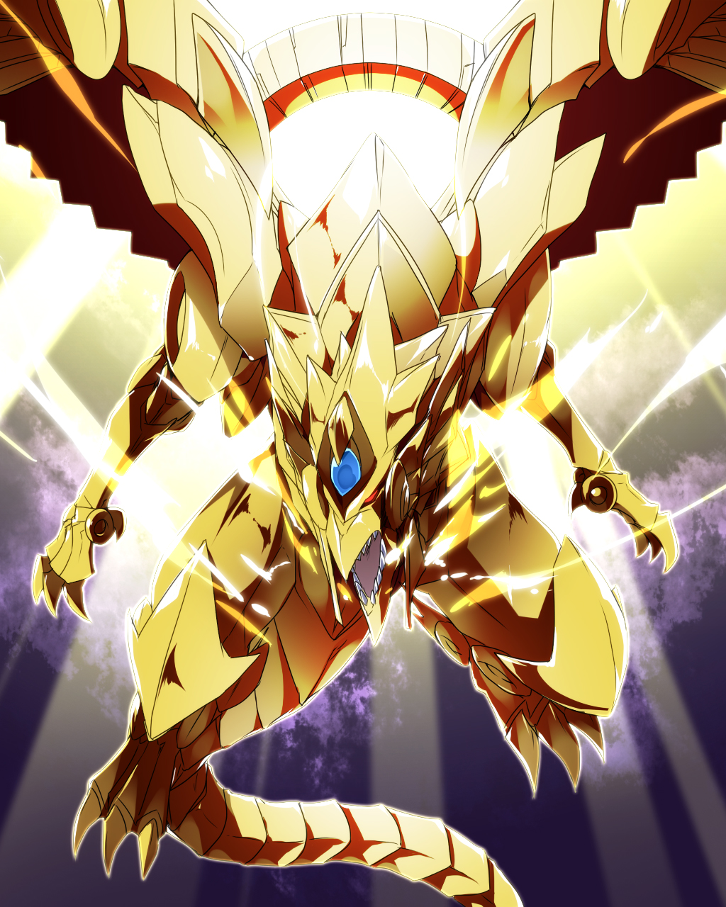 bright_background, claws, dragon, duel_monster, fangs, glowing, glowing_eyes, gradient