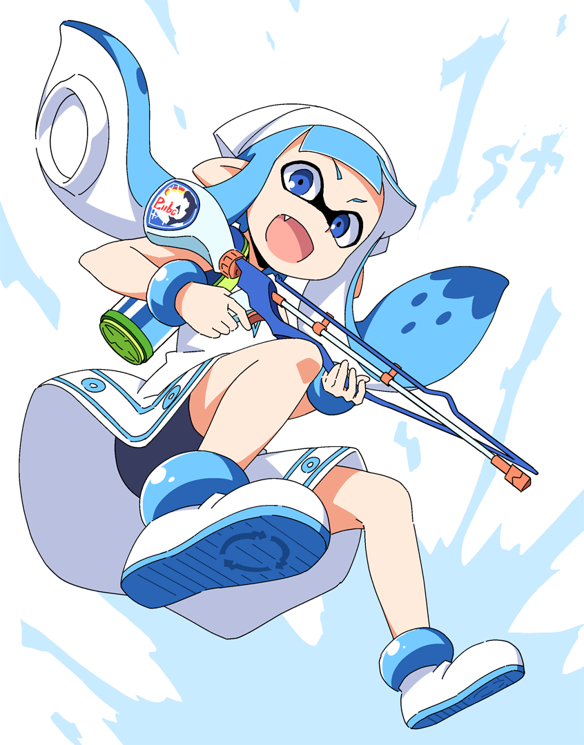 1girl, anbe_masahiro, anniversary, bike_shorts, blue_eyes, blue_hair, bracelet, cosplay