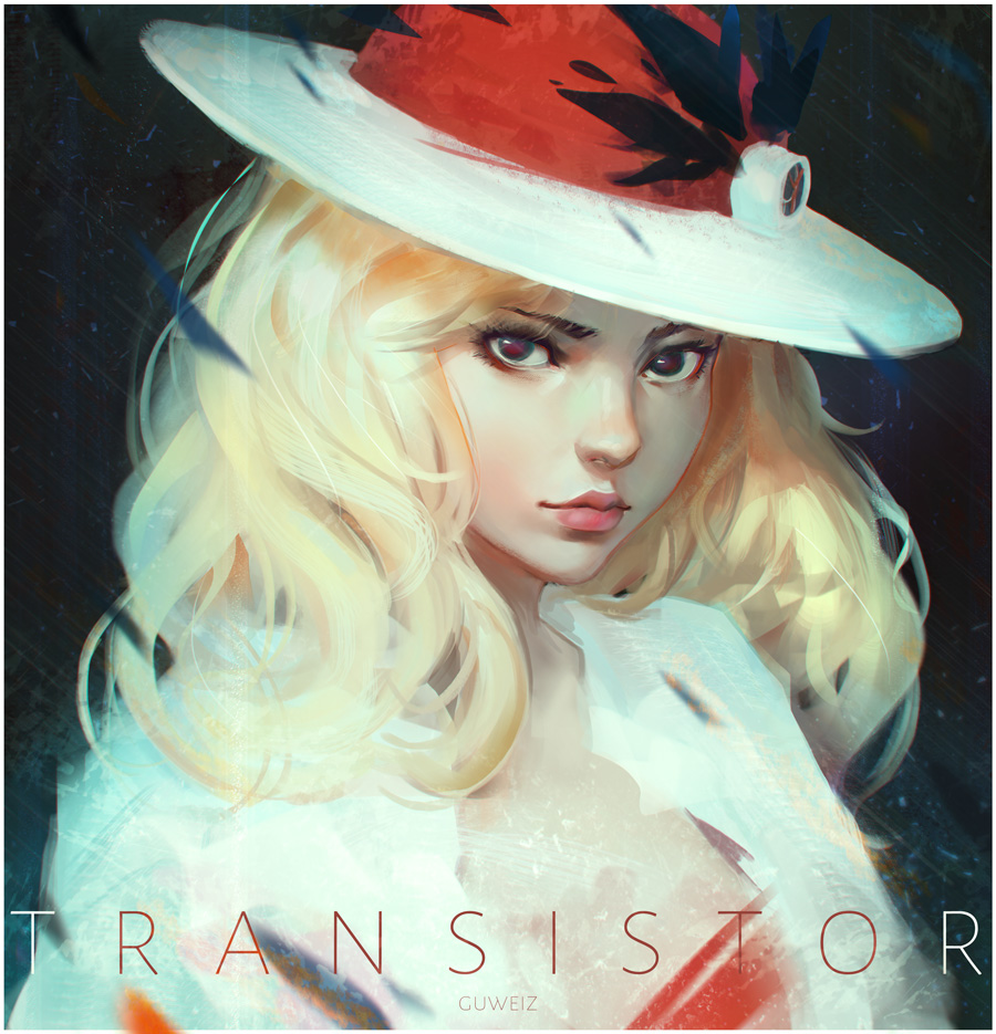 artist_name, black_background, blonde_hair, border, closed_mouth, copyright_name, green_eyes, guweiz