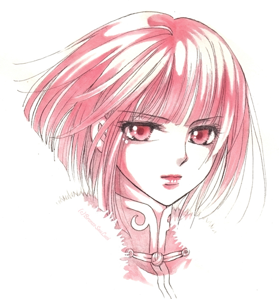 1girl, china_clothes, gintama, mutsu_(gintama), short_hair, simple_background, solo