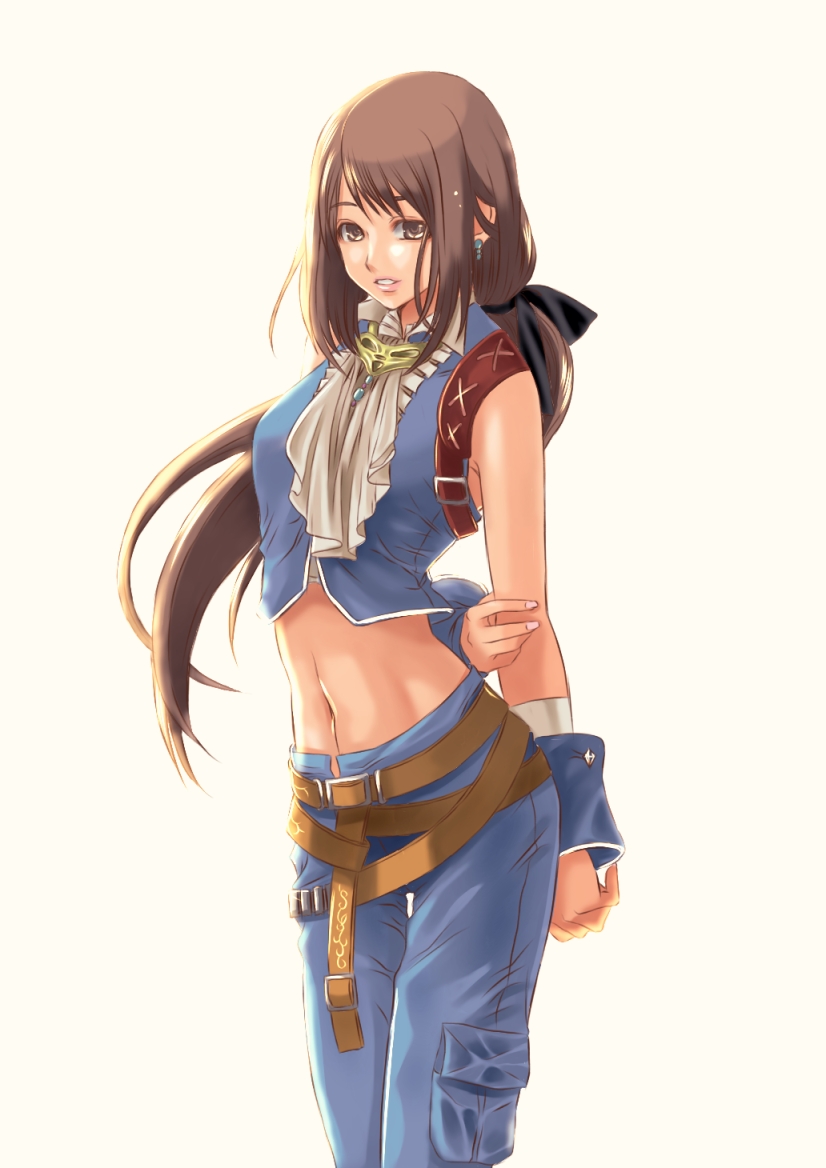 1girl, black_hair, breasts, brown_eyes, denim, final_fantasy, final_fantasy_ix, garnet_til_alexandros_xvii