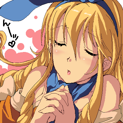1girl, blonde_hair, calamity_jane, detached_sleeves, dress, drill_hair, enoo, hair_ribbon