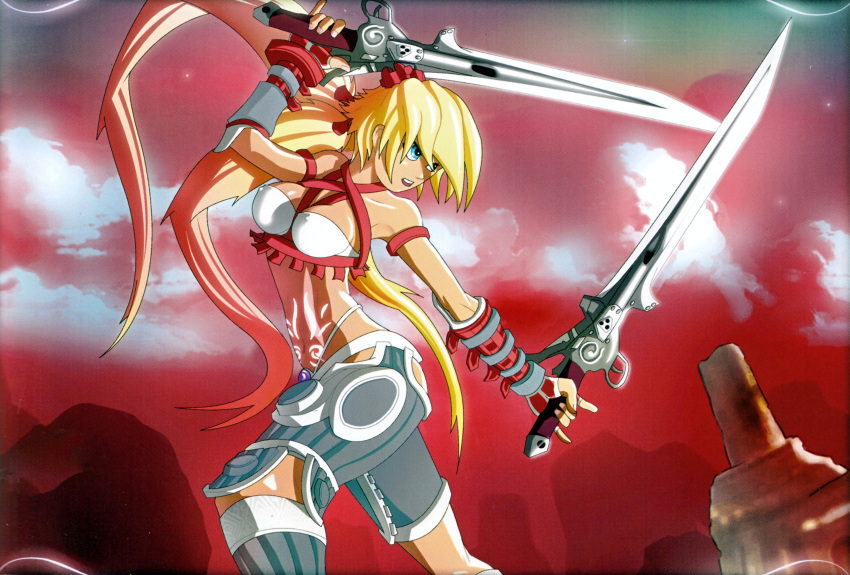 ayumi_(x-blades), bikini, scan, swimsuit, sword, x-blades