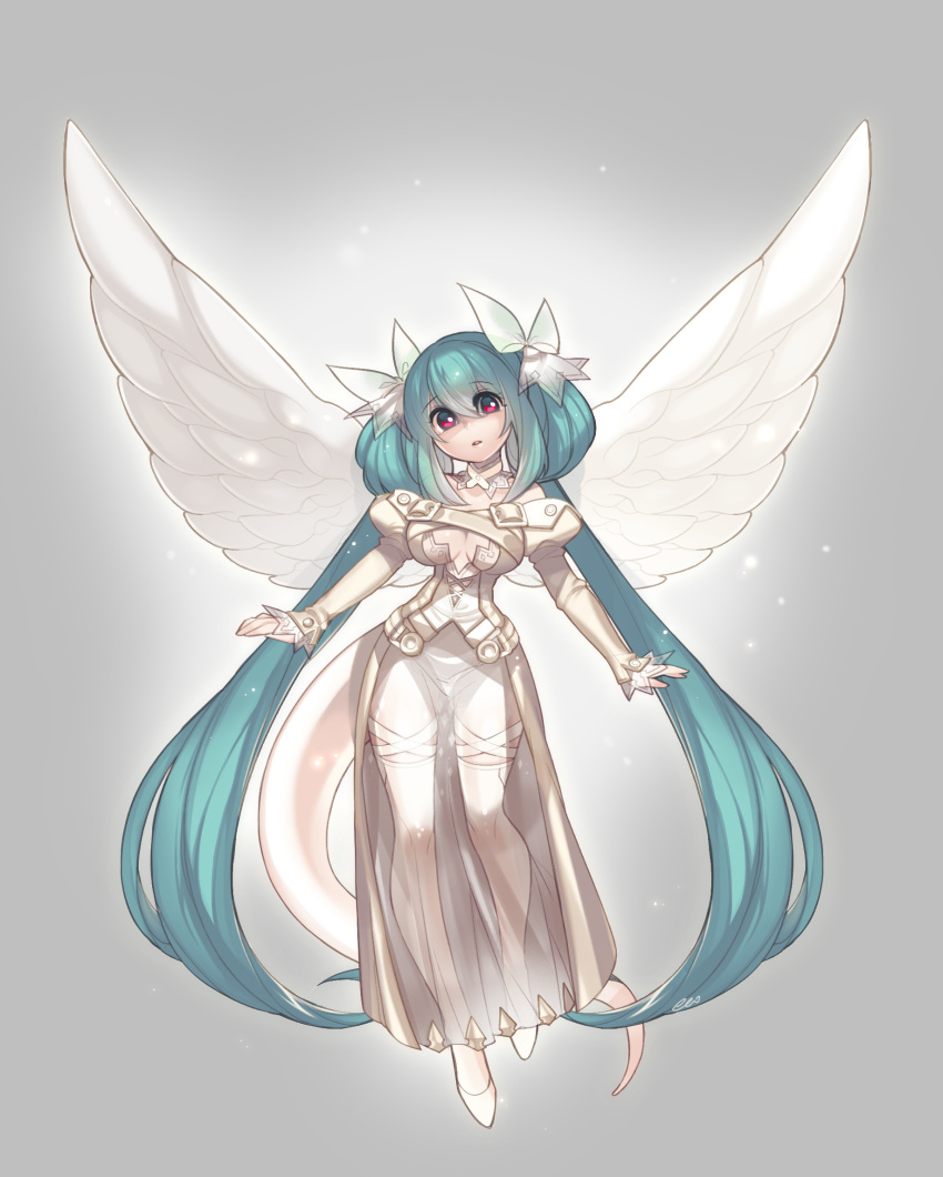 1girl, alternate_costume, blue_hair, bow, breasts, cleavage, detached_collar, dizzy