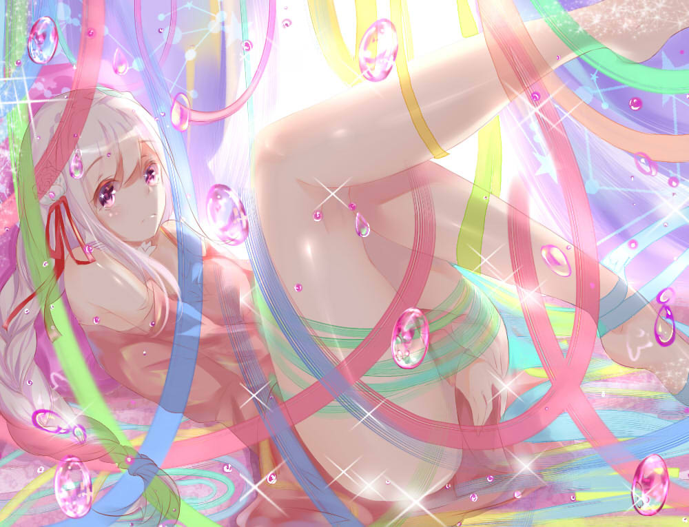 1girl, between_legs, braid, emilia_(re:zero), hand_between_legs, long_hair, re:zero_kara_hajimeru_isekai_seikatsu, sayo