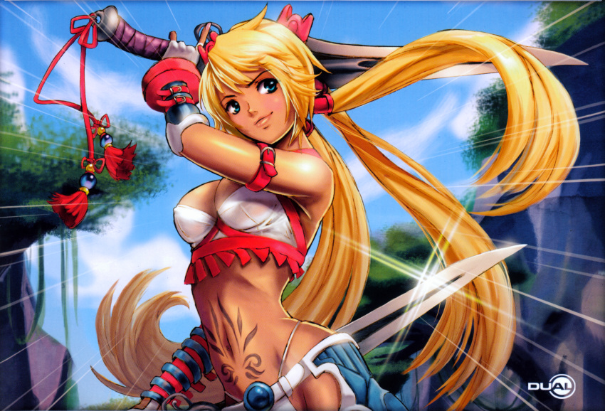 ayumi_(x-blades), bikini, scan, swimsuit, sword, x-blades