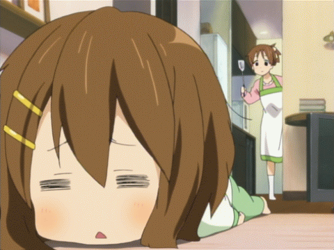 :<, =_=, animated, animated_gif, blush, brown_hair, cap, chibi