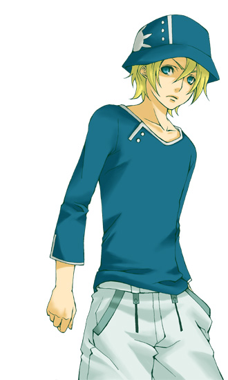blonde_hair, blue_eyes, eureka_7, eureka_seven, eureka_seven_(series), frown, hat, male