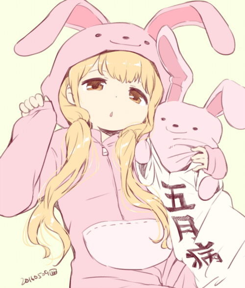 1girl, animal_costume, blonde_hair, bunny_costume, futaba_anzu, idolmaster, idolmaster_cinderella_girls, long_hair