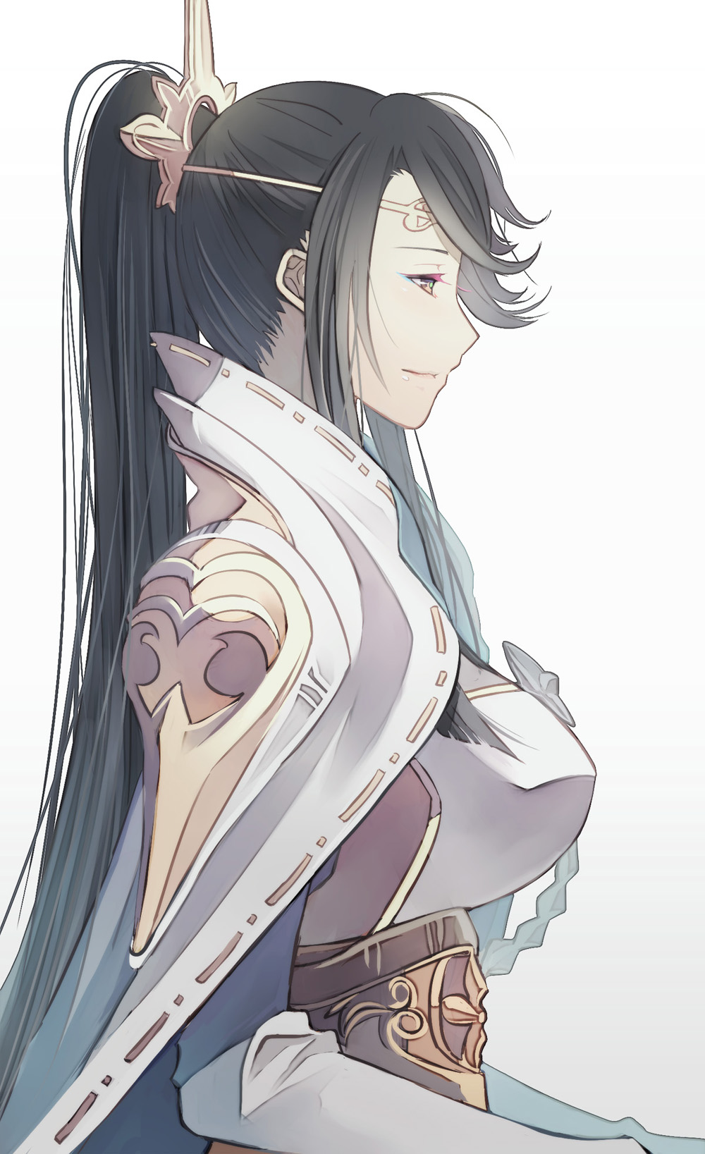 1girl, black_hair, capelet, fire_emblem, fire_emblem_if, grey_background, highres, kariya_(mizore)
