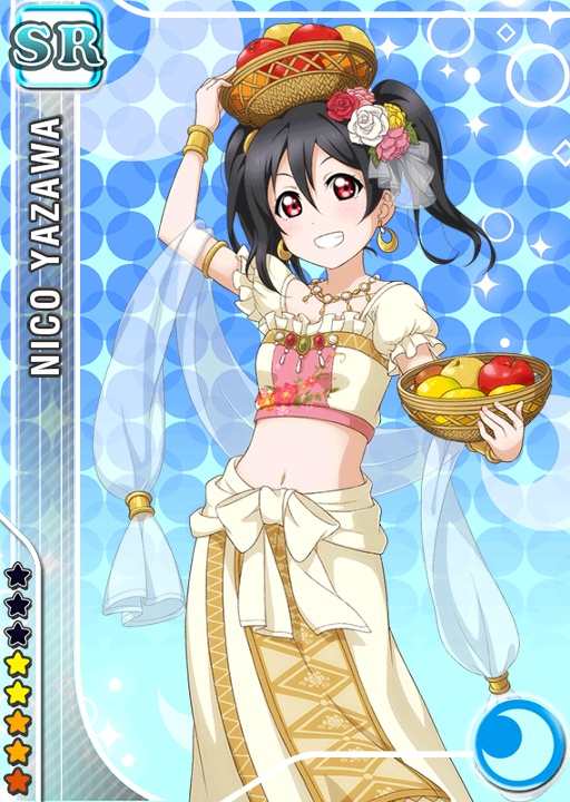 basket, black_hair, blush, character_name, dress, fruits, long_hair, love_live!_school_idol_festival