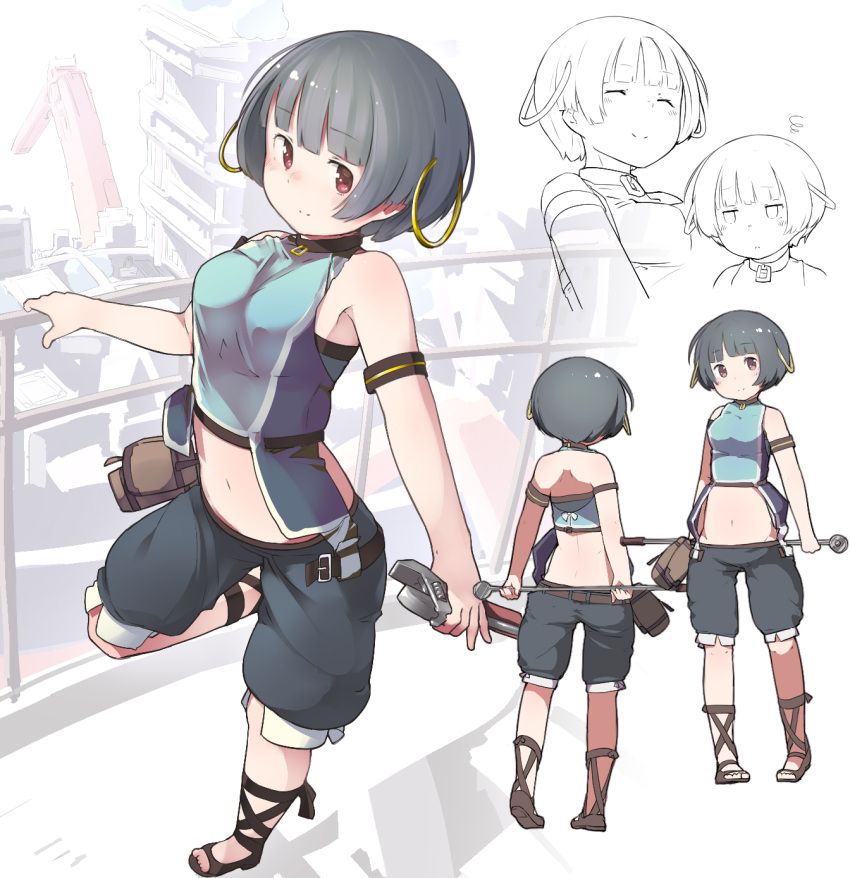1girl, fuu_fuu, gargantia_contest, highres, multiple_views, suisei_no_gargantia