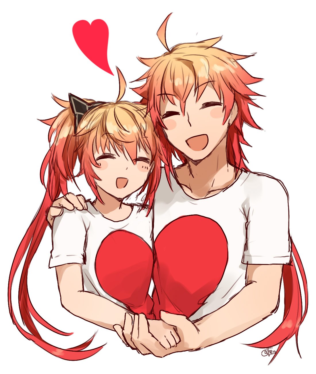 1boy, 1girl, blush_stickers, fate/grand_order, fate_(series), harahara_(harashi001), heart, highres
