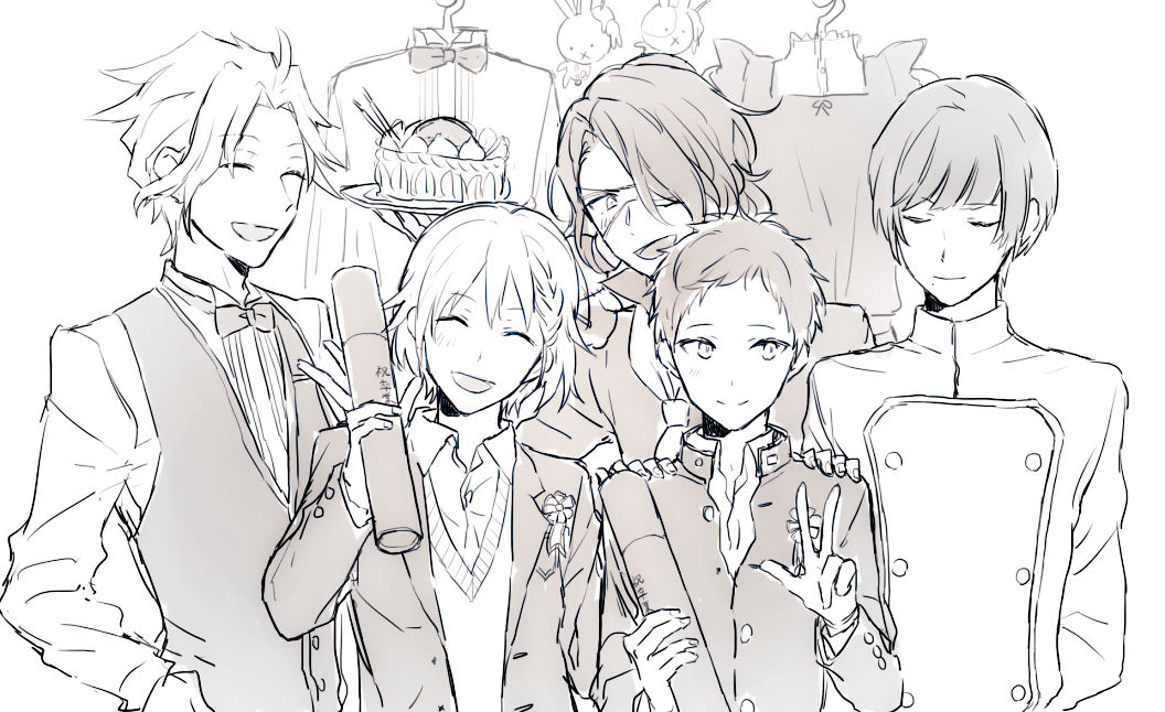 6+boys, asselin_bb_ii, cafe_parade, diploma, idolmaster, idolmaster_side-m, kamiya_yukihiro, mizushima_saki