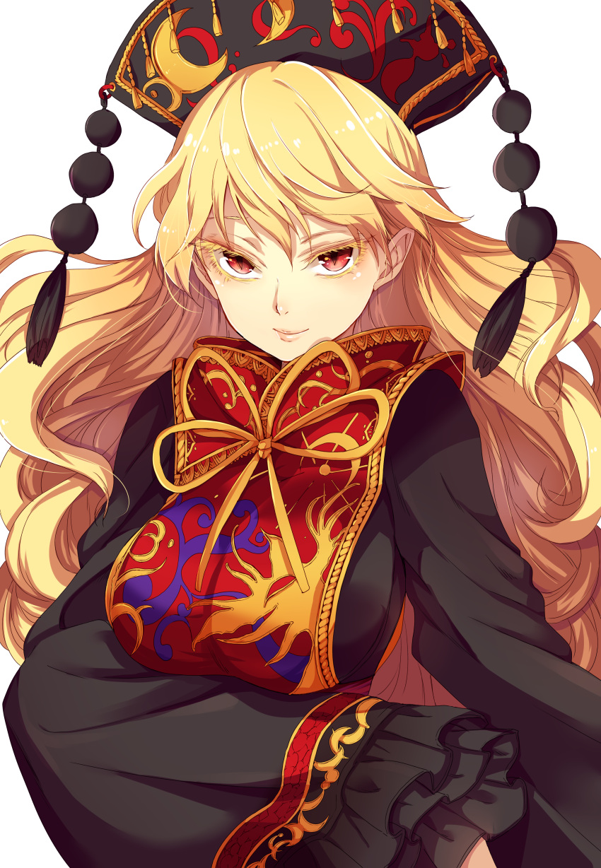 1girl, absurdres, blonde_hair, chikado, chinese_clothes, colored, hat, highres