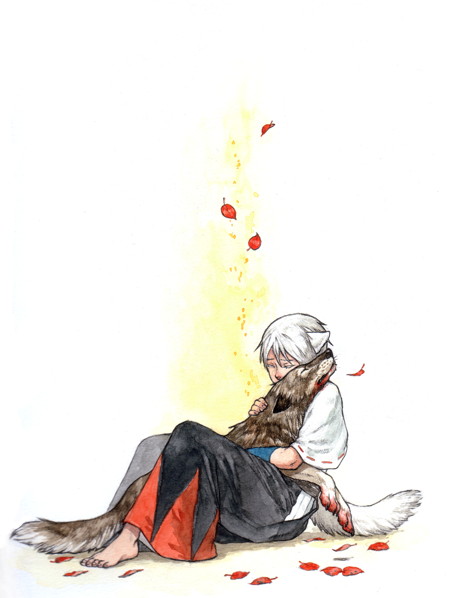barefoot, blood, death, feet, highres, inubashiri_momiji, kobushi, short_hair