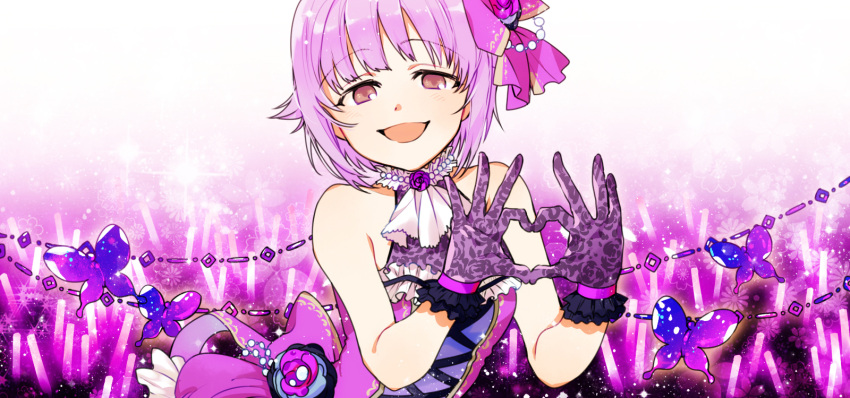 1girl, bangs, bare_shoulders, bow, brown_eyes, dandalian, dress, flower
