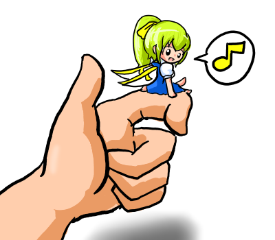 1girl, :d, blue_dress, bow, chibi, commentary_request, daiyousei, dress