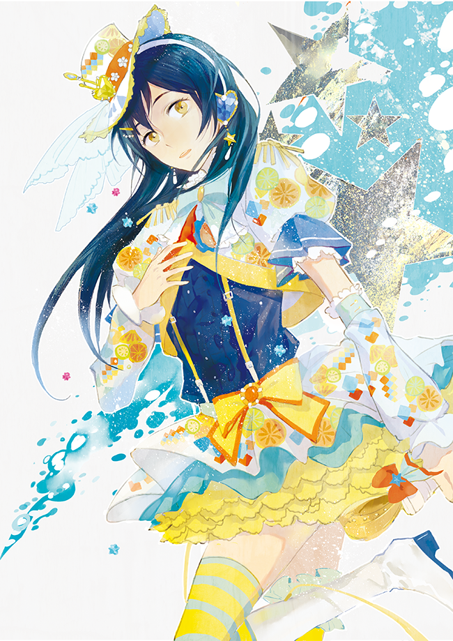 1girl, blue_hair, chairlog, detached_sleeves, dress, frills, hat, hat_ribbon