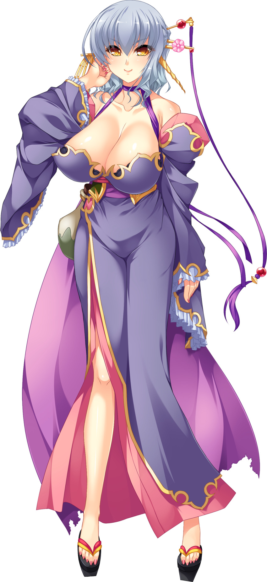 1girl, absurdres, bare_shoulders, blue_hair, breasts, cleavage, collarbone, detached_sleeves