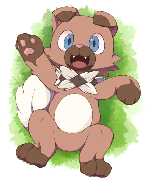 animal_ears, blue_eyes, dog, dog_ears, dog_tail, fang, iwanko, karuta_(garuta), no_humans, open_mouth, pokemon, pokemon_(creature), pokemon_(game), pokemon_sm, solo, tail, white_background