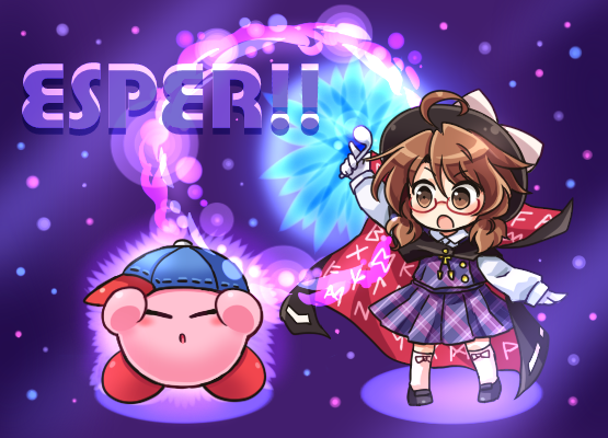1girl, baseball_cap, blush, bow, brown_eyes, brown_hair, cape, crossover