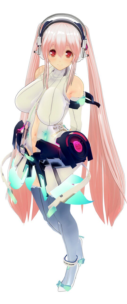1girl, 3d, arm_behind_back, bare_shoulders, belt, black_gloves, black_legwear, blush