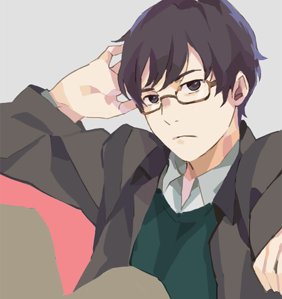 black_hair, glasses, higashi_no_eden, kazuomi_hirasawa, male, men, serious, short_hair