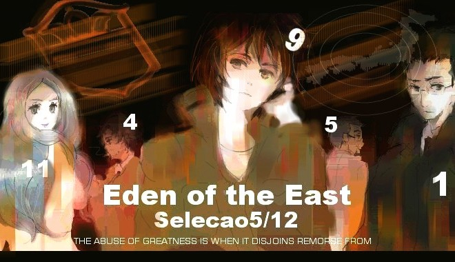 hajime_hiura, higashi_no_eden, kamiyunoku_(pixiv), kuroha_diana_shiratori, mononobe_daiju, takizawa_akira, yusei_kondo