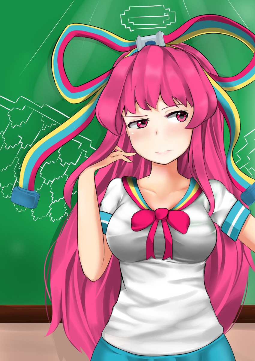 1girl, absurdres, angel, arm, board, bow, braco, breasts