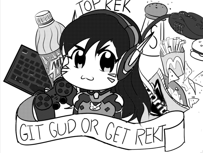 >:3, 1girl, :3, a_sexy_mistake, bkub_(style), chibi, computer_keyboard, computer_mouse